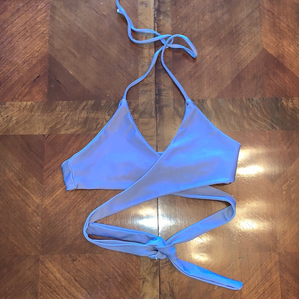 Purplish/blue wrap bikini top